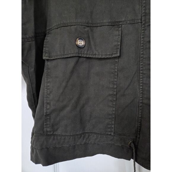 Urban Outfitters Pepita Olive Green Utility Oversized Roll Tab Zip Jacket Medium - Picture 8 of 15